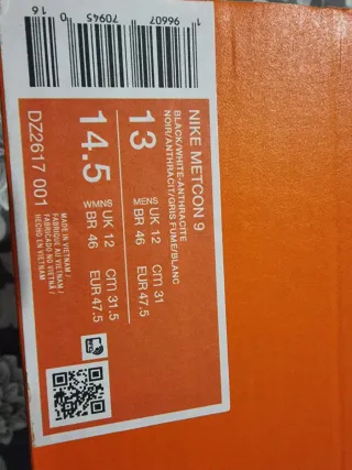 T47,5 Nike Metcom 9 Negras