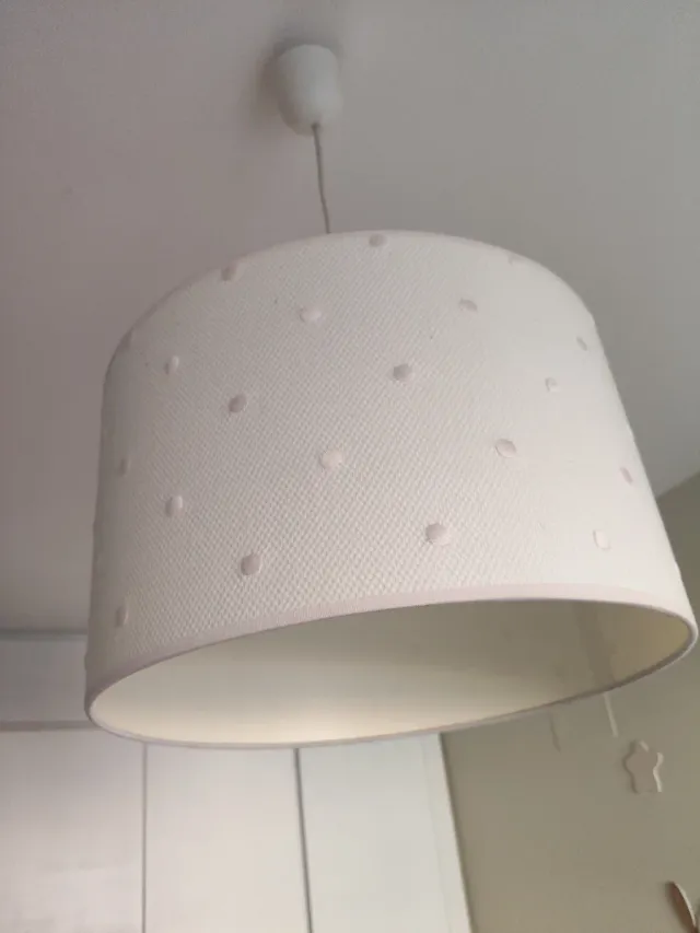 2 lámparas,unade techo y pantalla pequeña a juego