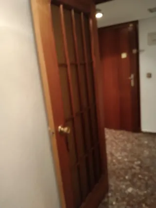 Puerta madera con cristal