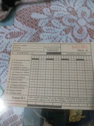 Quinielas antiguas 1975