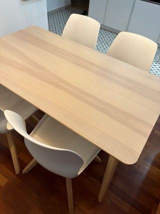 Mesa Comedor Ikea Lisabo Madera Clara 140x78cm