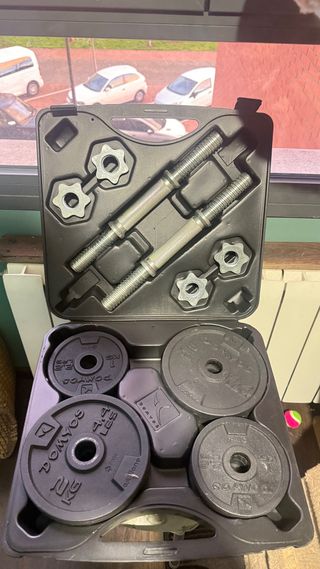 Mancuernas y discos de pesas