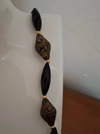 Collana donna nera e oro