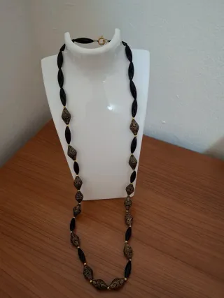 Collana donna nera e oro