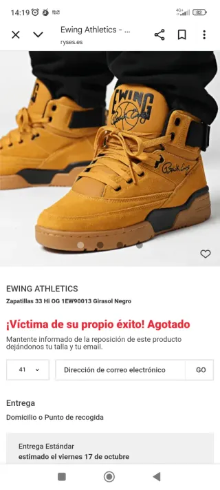 Zapatillas Ewing Athletics 33HI OG Talla 44.5