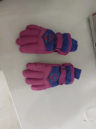Guantes de esquí niña rosa y azul