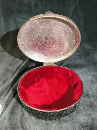 Caja joyero Vintage plateado labrado