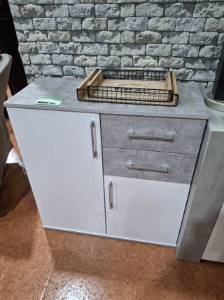 Aparador Mueble Salón Gris y Blanco
