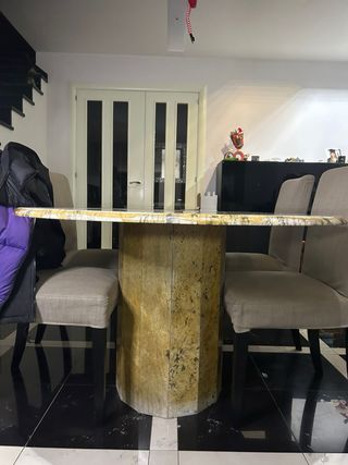 Mesa ovalada de mármol 200x100