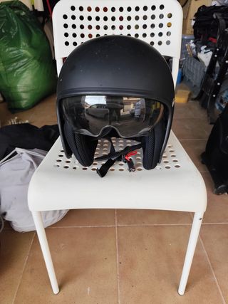 Casco Moto Spitfire Negro Visera