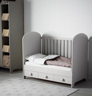 Cuna Gonatt gris con cajones