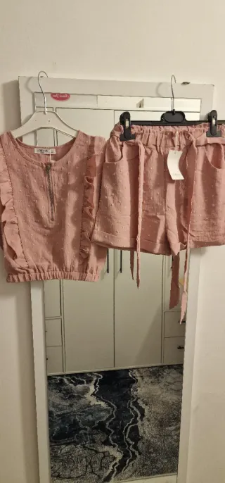 Conjunto niña rayas azules y blanco