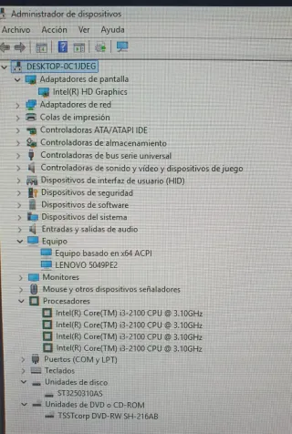 Ordenador Lenovo i3 wifi