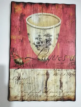 Set 3 Cuadros Cocina Madera