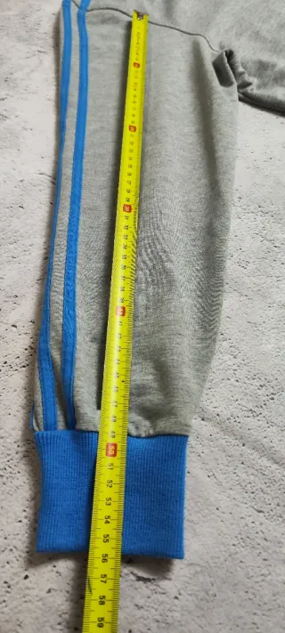 Sudadera Adidas Cremallera Gris y Azul