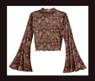 Camiseta manga larga campana marrón XS