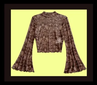 Camiseta manga larga campana marrón XS