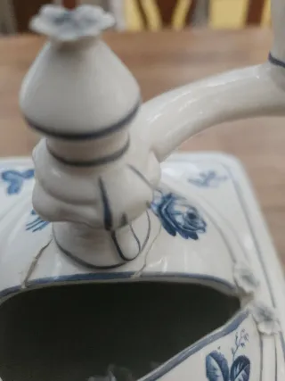 Macina caffè porcellana bianca e blu