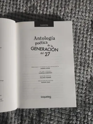 Libro - Antología Poética de la Generación del 27