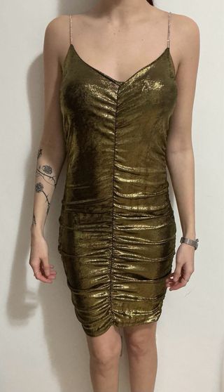 Vestido Dorado Fiesta Talla S