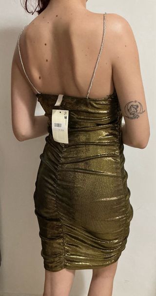 Vestido Dorado Fiesta Talla S