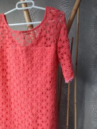 Vestido crochet coral talla M