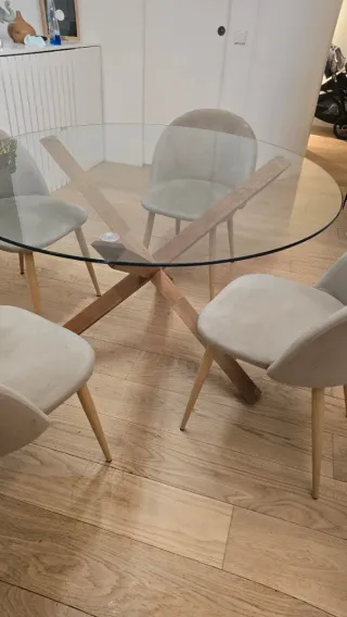 Mesa comedor AGERBY cristal Jysk 120 cm