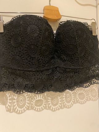 Top Intimissimi Negro Encaje