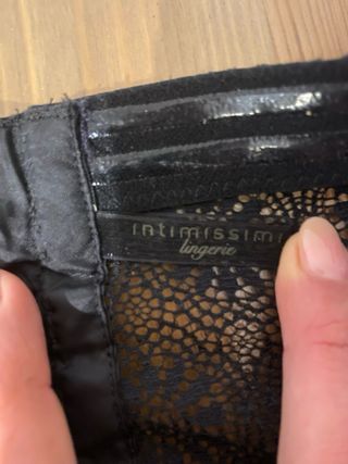 Top Intimissimi Negro Encaje