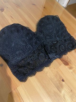 Top Intimissimi Negro Encaje