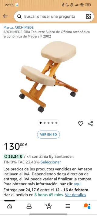 Silla ergonómica de rodilla