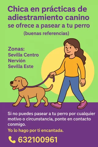Adiestradora de perros,paseadora y cuidadora
