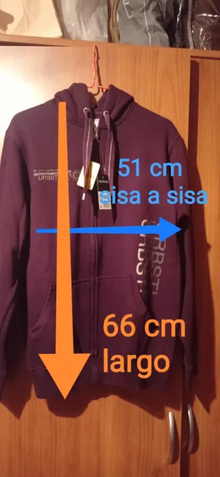 Sudadera burdeos unisex sin estrenar