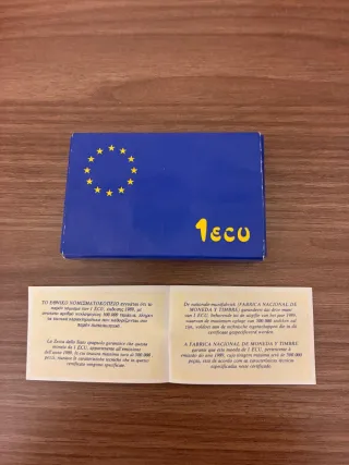 Moneda 1 ECU 1989 plata y cobre