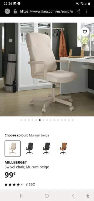 Silla de oficina IKEA MILLBERGET giratoria