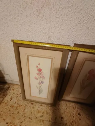 2 Cuadros Flores Acuarela