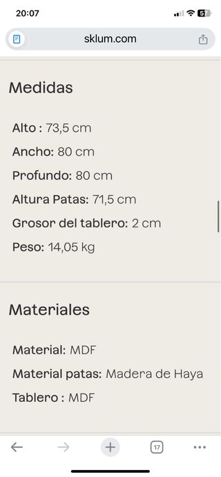 Mesa Comedor Sklum Blanca y Madera cuadrada