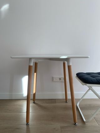 Mesa Comedor Sklum Blanca y Madera cuadrada