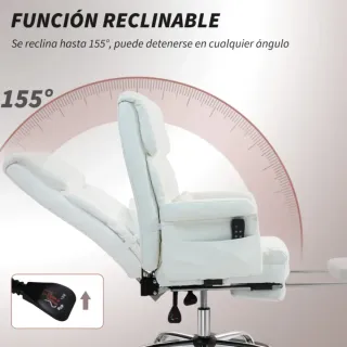 Silla de Oficina MASAJE y Reposapiés (Relax Total)