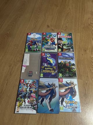 NINTENDO SWITCH + 8 JUEGOS + ACCESORIOS