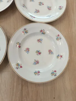 4 Platos Hondos - Porcelana Francesa B.F. Limoges