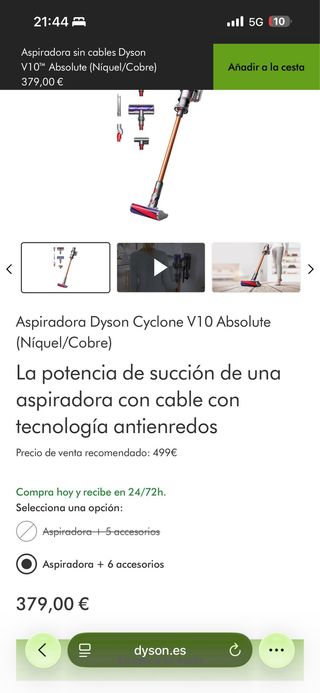 Aspiradora Dyson Cyclone V10 Absolute