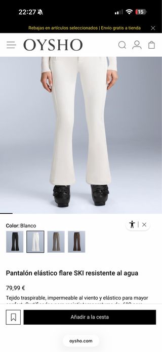 Pantalón Oysho SKI flare blanco