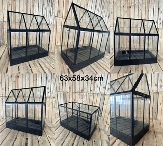 CASA PEQUEÑA PARA PLANTAS Y FLORES NEGRA