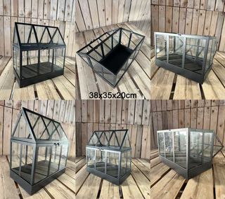 CASA PEQUEÑA PARA PLANTAS Y FLORES NEGRA