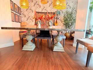 Mesa comedor madera y metal 10 personas