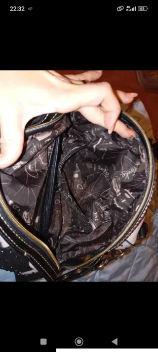 Borsa Anekke Nero Multicolor Oro e Bianco