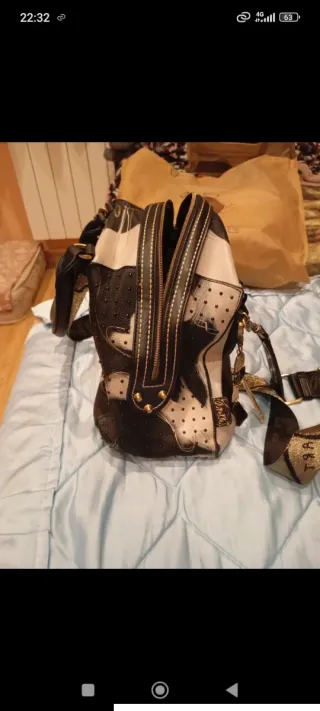 Borsa Anekke Nero Multicolor Oro e Bianco