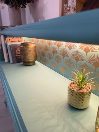 Mueble de entrada vintage madera y cristal