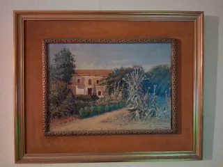 Cuadro paisaje óleo firmado centenario